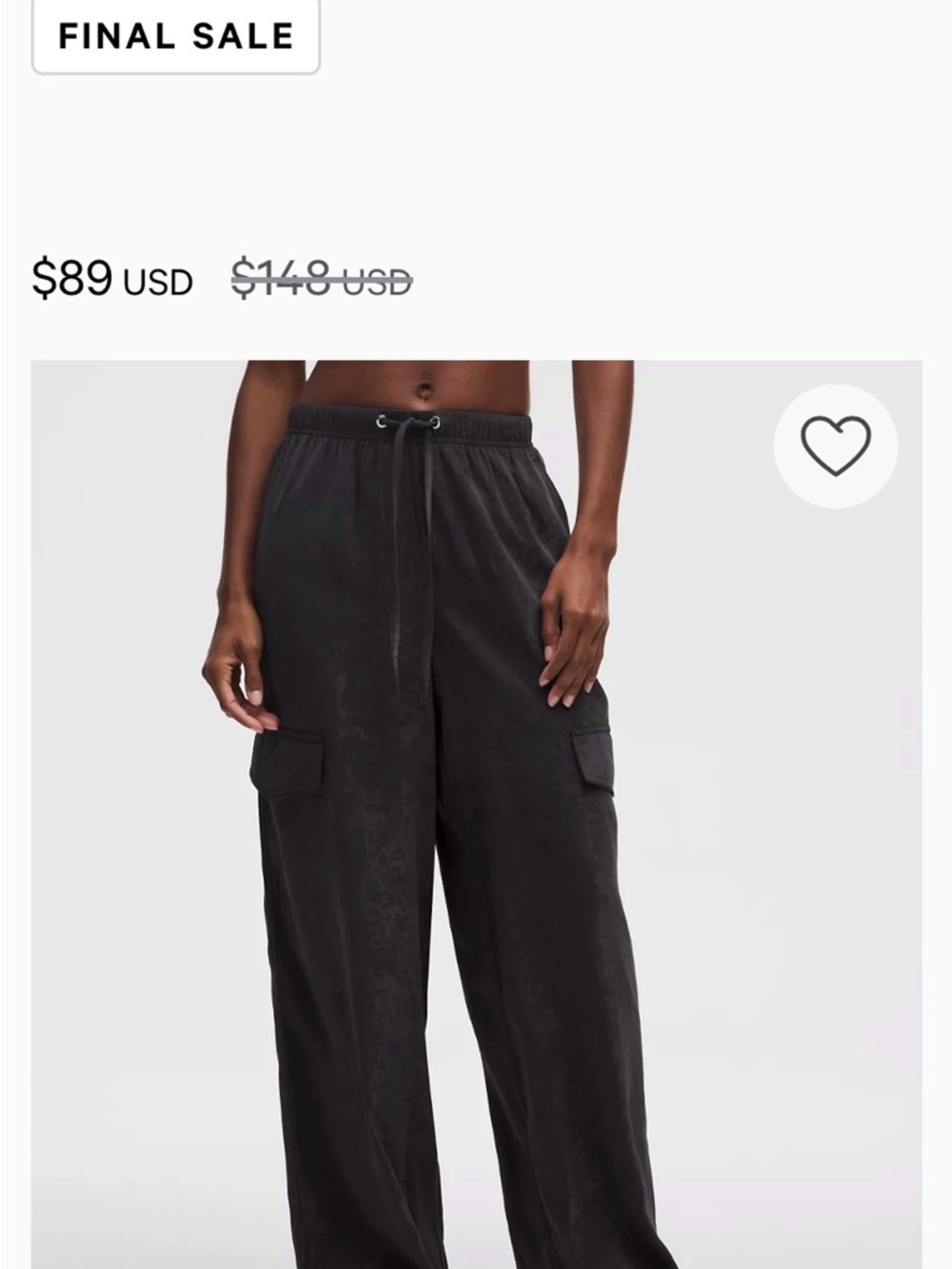 lululemon athletica Black Wide-Leg Cargo Pants